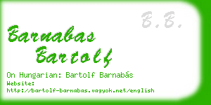 barnabas bartolf business card